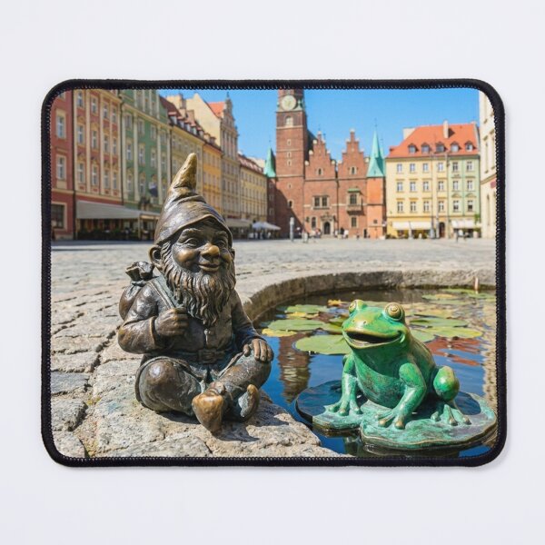 Item preview, Wroclaw Gnome With Frog – Bronze Garden Gnome Folk Art designed and sold by Purrfecta.