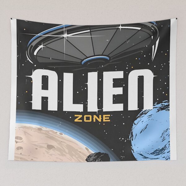Item preview, Retro Alien Zone Space UFO Vintage Sci Fi designed and sold by HalvorLoraine.