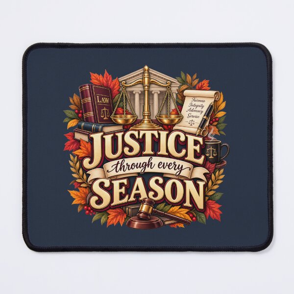 Item preview, Justice Through Every Season – Autumn Lawyer Legal Design designed and sold by astersgraphics.