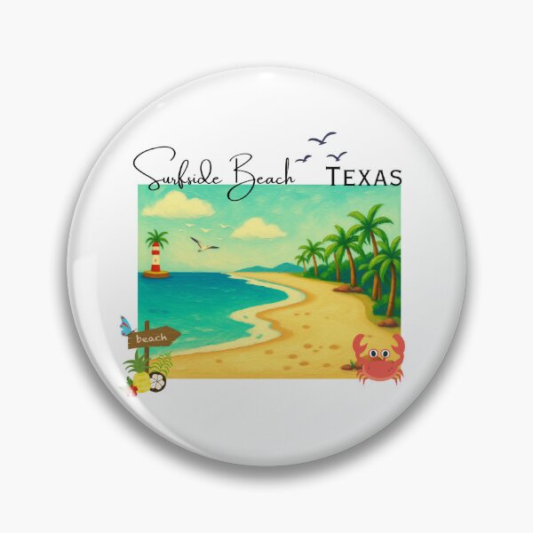 Item preview, Surfside Beach Texas Vintage Painted Coastal Art | Beach Vacation Souvenir designed and sold by DonnaRaine.