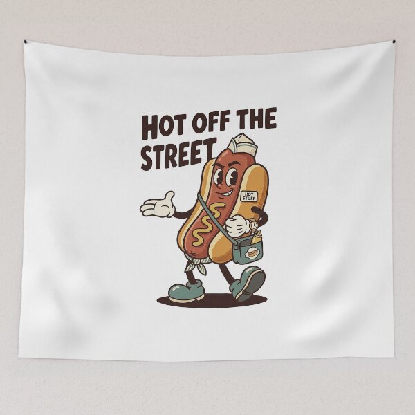 Item preview, Charismatic Hot Dog Character In Vendor Cap designed and sold by HoopeStylee.