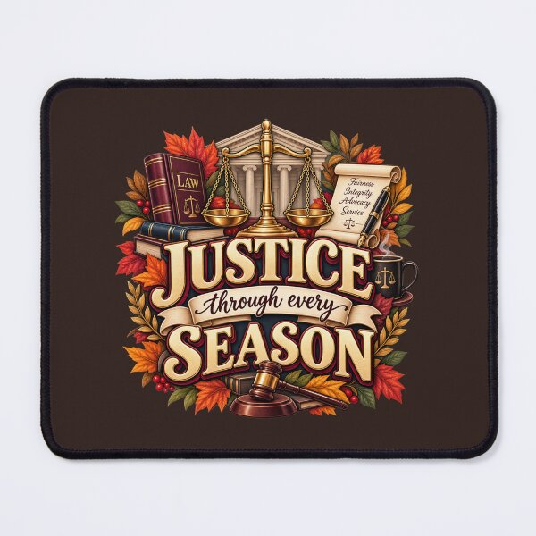 Item preview, Justice Through Every Season – Autumn Lawyer Legal Design designed and sold by astersgraphics.