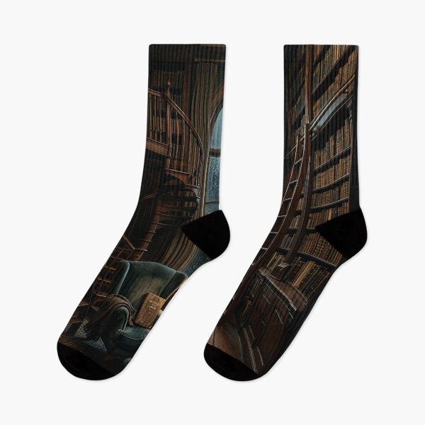 Item preview, Cozy Dark Academia Library Rain Moody Vintage Aesthetic Art designed and sold by BestCoolStuff.
