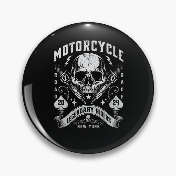 Item preview, Biker Skull & Spark Plugs Motorcycle Emblem designed and sold by interdesigner.