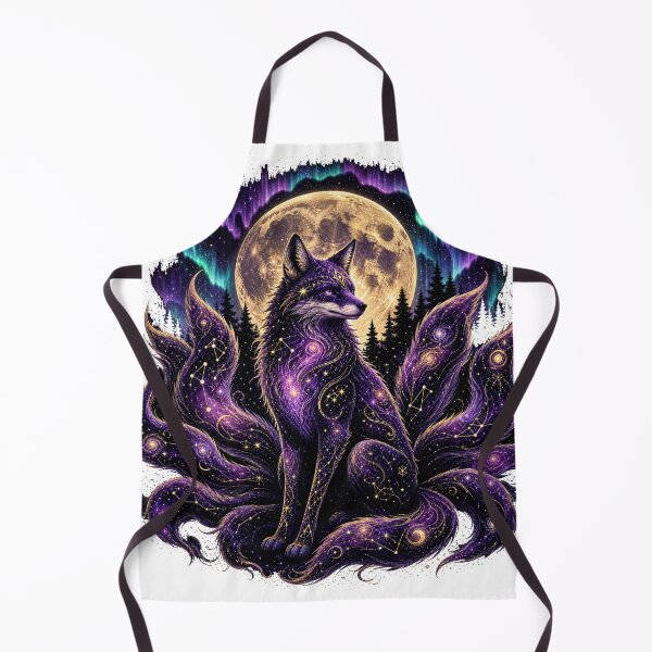Item preview, Nine-Tailed Galaxy Fox Spirit – Mystical Aurora Art designed and sold by CosmicFlora Studio.
