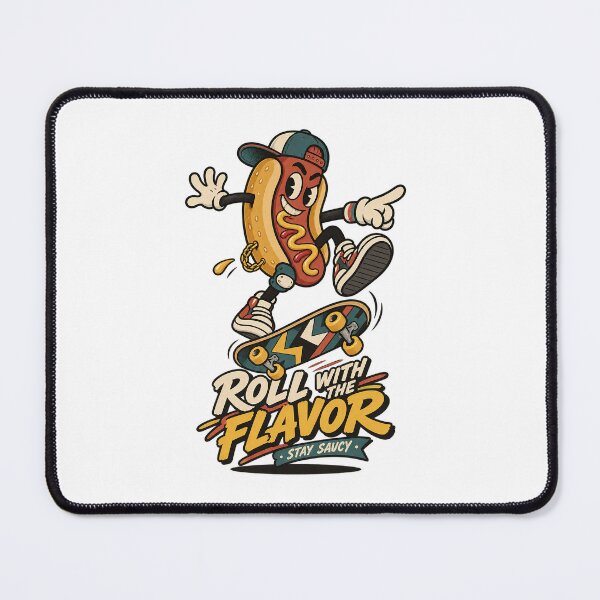 Item preview, Skateboard Hot Dog Mascot Doing Kickflip designed and sold by HoopeStylee.