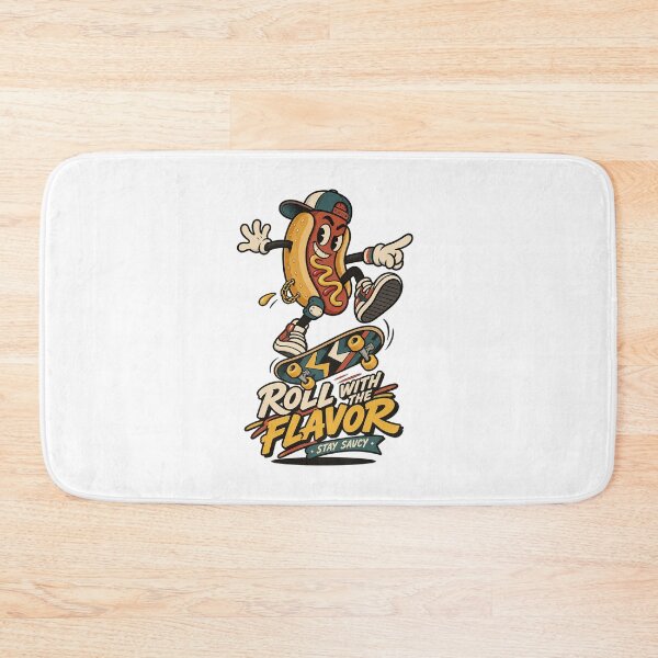 Item preview, Skateboard Hot Dog Mascot Doing Kickflip designed and sold by HoopeStylee.