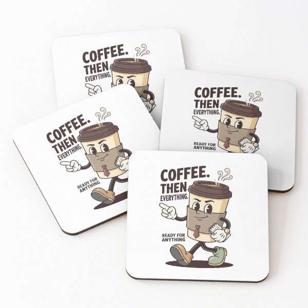 Item preview, Confident Coffee Cup Mascot Ready For Work designed and sold by HoopeStylee.