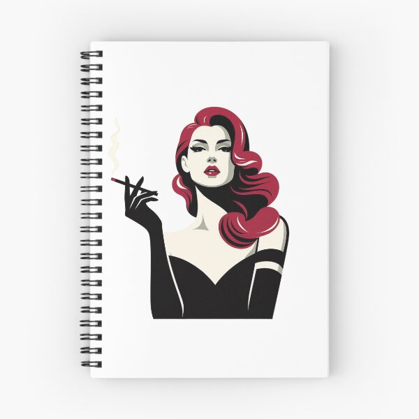 Item preview, Vintage Redhead Femme Fatale Smoking Glamour Woman Design. designed and sold by Spark2Seduction.