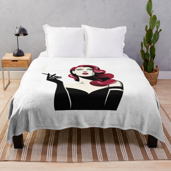 Item preview, Vintage Redhead Femme Fatale Smoking Glamour Woman Design. designed and sold by Spark2Seduction.