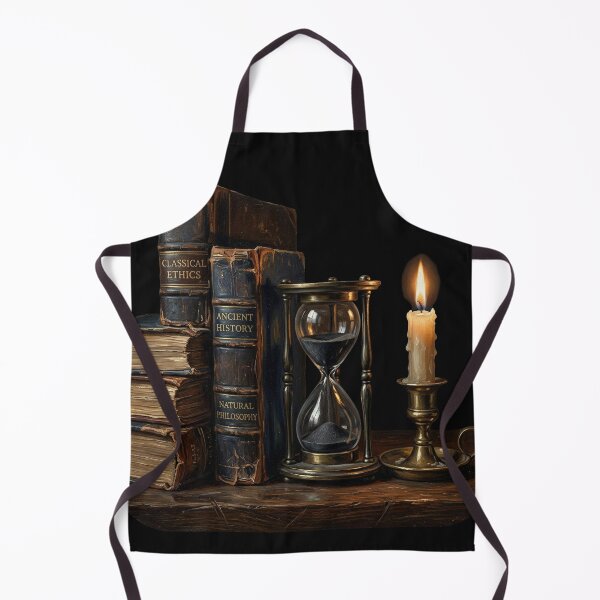 Item preview, Vintage Leather Books Hourglass Dark Academia Still Life designed and sold by BestCoolStuff.