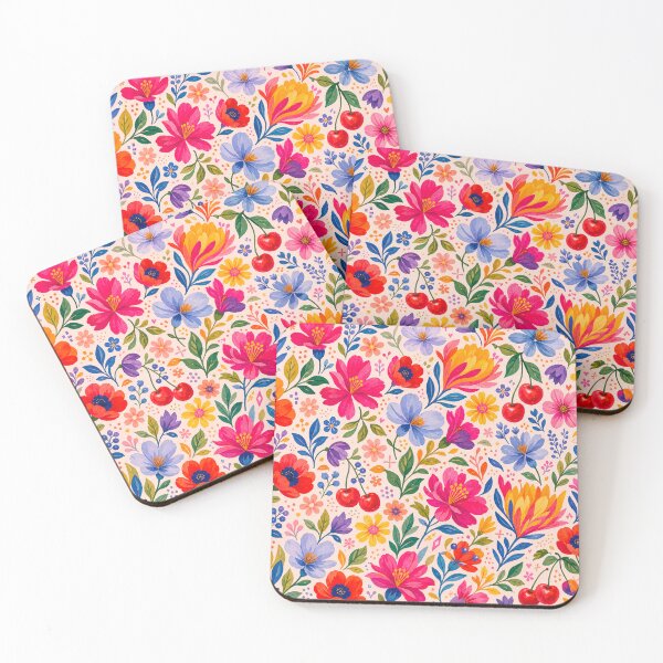 Item preview, Floral pattern cherry and colorful roses designed and sold by Bloomie_Studio .