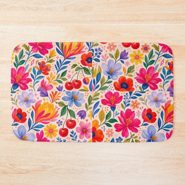 Item preview, Floral pattern cherry and colorful roses designed and sold by Bloomie_Studio .