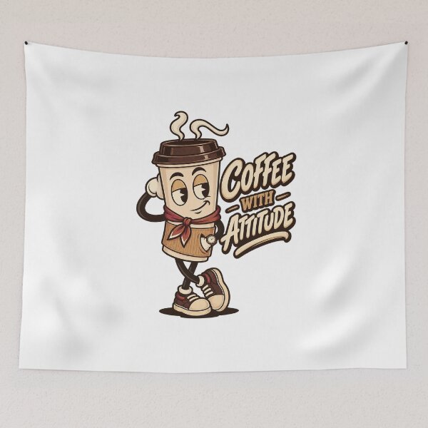Item preview, Cool Coffee Cup Mascot With Attitude designed and sold by HoopeStylee.
