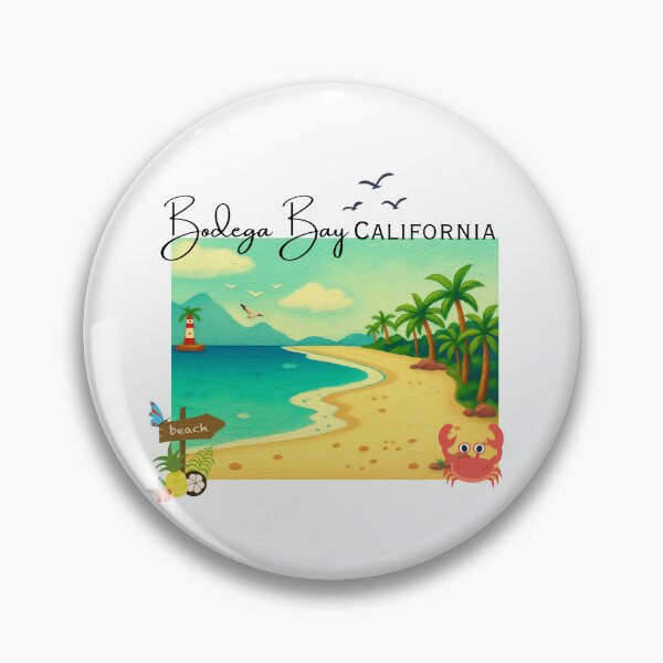 Item preview, Bodega Bay California Vintage Painted Coastal Art | Beach Vacation Souvenir designed and sold by DonnaRaine.