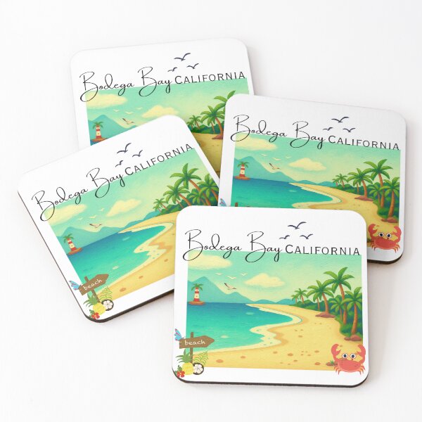 Item preview, Bodega Bay California Vintage Painted Coastal Art | Beach Vacation Souvenir designed and sold by DonnaRaine.