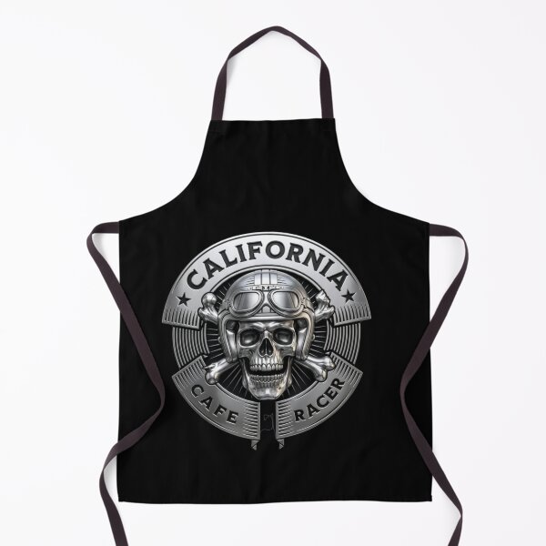 Item preview, Metallic California Cafe Racer Biker Skull Emblem designed and sold by interdesigner.