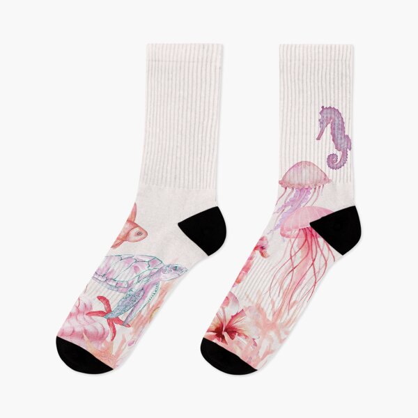Item preview, Pink Coastal Sea Life Watercolor Border designed and sold by Marietna2110.