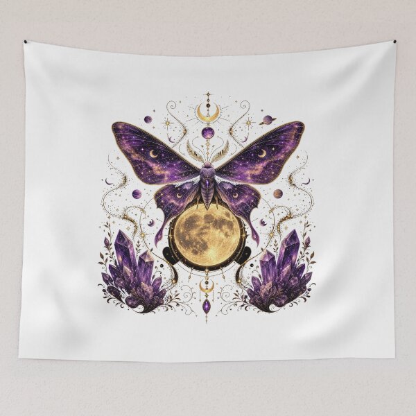 Item preview, Cosmic Moth on the Full Moon – Starlight Magic Art designed and sold by CosmicFlora Studio.