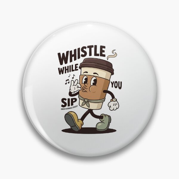 Item preview, Whistling Coffee Cup Mascot Walking Cheerfully designed and sold by HoopeStylee.