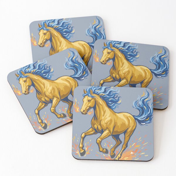 Item preview, Fire Horse, A stylized yellow horse made of fire designed and sold by Mevissart.