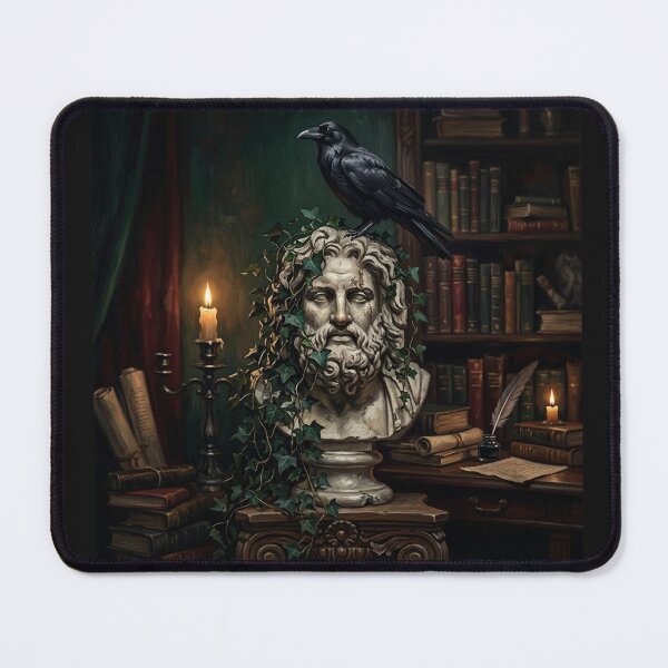 Item preview, Dark Academia Greek Statue Raven Moody Gothic Oil Painting designed and sold by BestCoolStuff.
