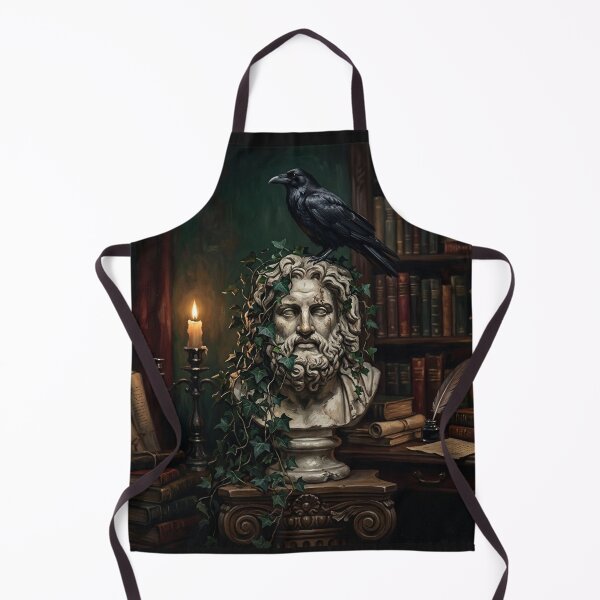 Item preview, Dark Academia Greek Statue Raven Moody Gothic Oil Painting designed and sold by BestCoolStuff.
