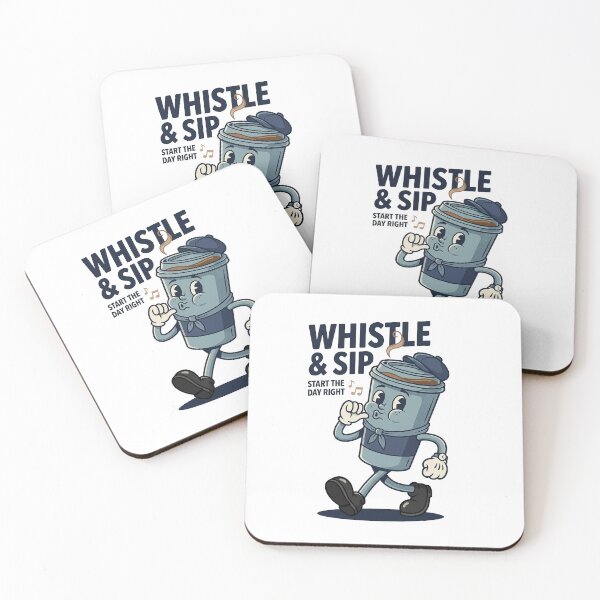 Item preview, Blue Coffee Cup Mascot Whistling Confidently designed and sold by HoopeStylee.