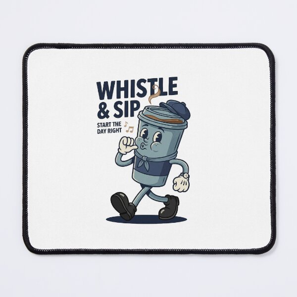 Item preview, Blue Coffee Cup Mascot Whistling Confidently designed and sold by HoopeStylee.