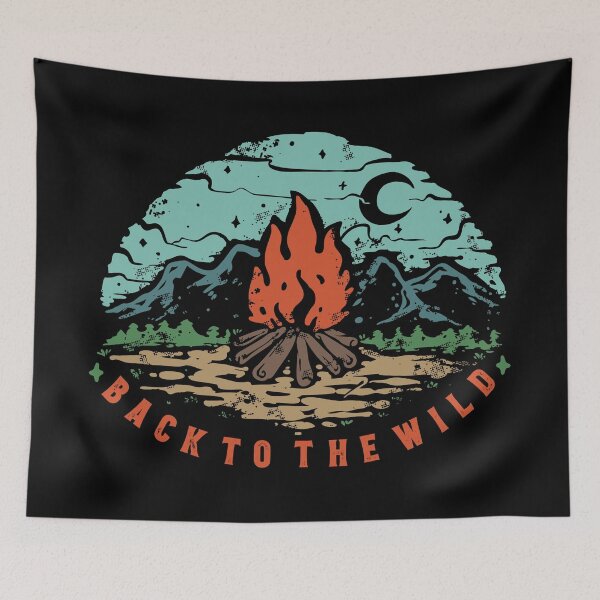 Item preview, Back To The Wild – Vintage Campfire Mountain Night Graphic designed and sold by heedooppod.