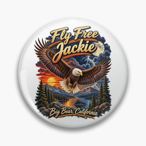 Item preview, Fly Free Jackie Big Bear California Bald Eagle Vintage Wilderness Design designed and sold by DijaMar.