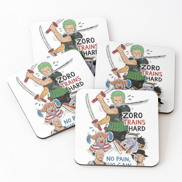 Item preview, Zoro Trains Hard No Pain No Gain Anime Sticker Art designed and sold by FreakToons.
