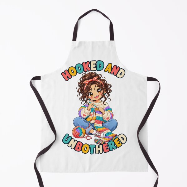 Item preview, Hooked and Unbothered Crochet Girl Cute Yarn Crafter Graphic Tee designed and sold by TM DESIGNS AND MORE.