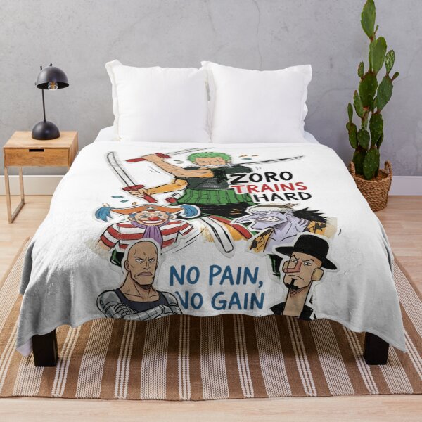 Item preview, Zoro Trains Hard No Pain No Gain Anime Sticker Art designed and sold by FreakToons.
