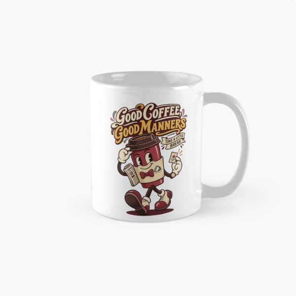 Item preview, Charming Burgundy Coffee Character With Newspaper designed and sold by HoopeStylee.
