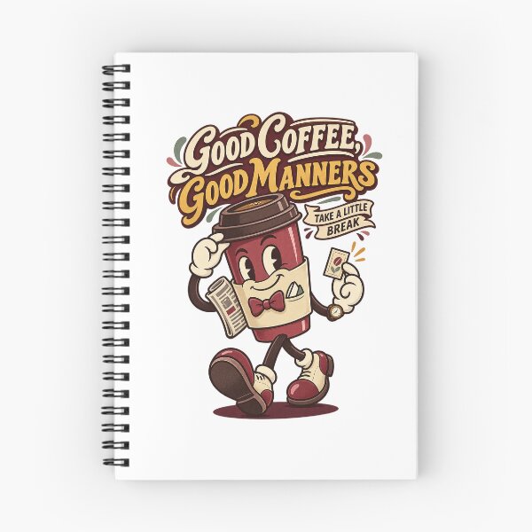Item preview, Charming Burgundy Coffee Character With Newspaper designed and sold by HoopeStylee.