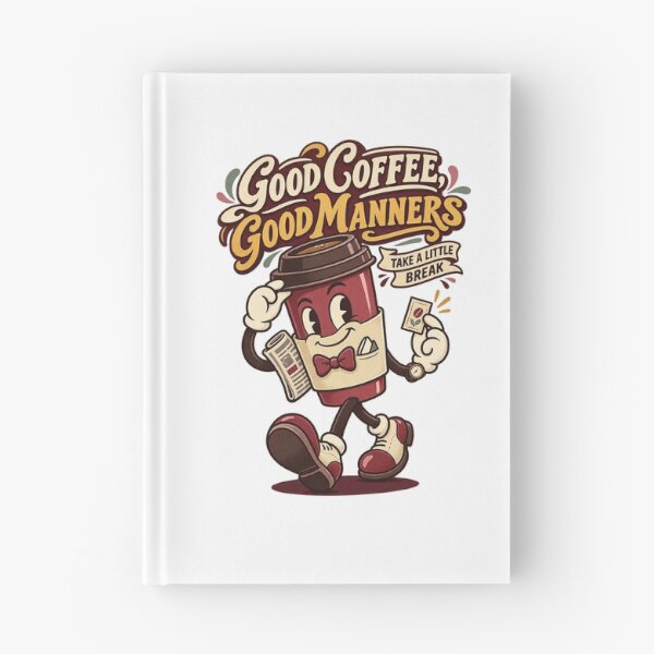 Item preview, Charming Burgundy Coffee Character With Newspaper designed and sold by HoopeStylee.