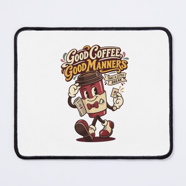 Item preview, Charming Burgundy Coffee Character With Newspaper designed and sold by HoopeStylee.