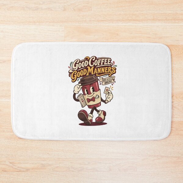 Item preview, Charming Burgundy Coffee Character With Newspaper designed and sold by HoopeStylee.