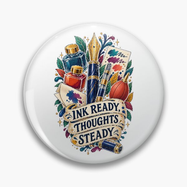Item preview, Ink Ready Thoughts Steady Fountain Pen Art designed and sold by CheerfulNest.