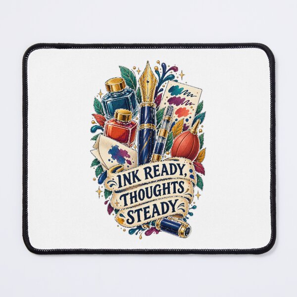 Item preview, Ink Ready Thoughts Steady Fountain Pen Art designed and sold by CheerfulNest.