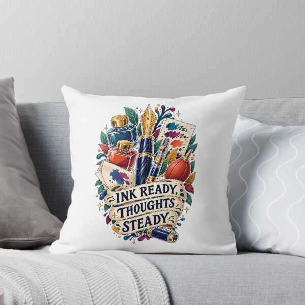 Item preview, Ink Ready Thoughts Steady Fountain Pen Art designed and sold by CheerfulNest.