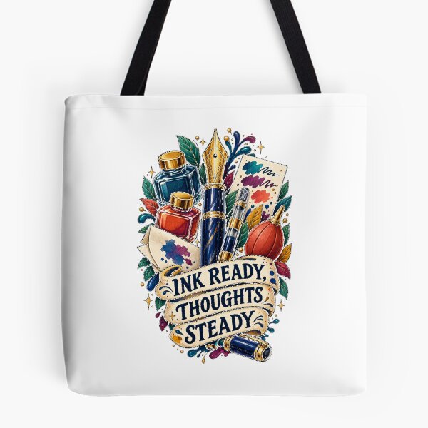Item preview, Ink Ready Thoughts Steady Fountain Pen Art designed and sold by CheerfulNest.