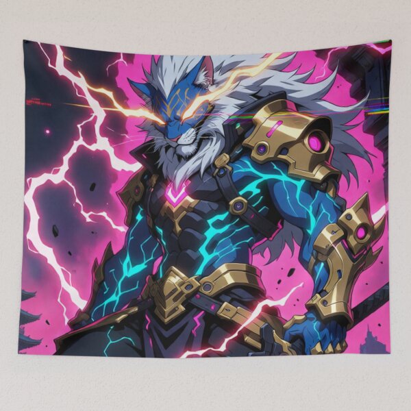 Item preview, Blue Beast Unleashed in Flame and Might (V7) designed and sold by SabaMirzique.