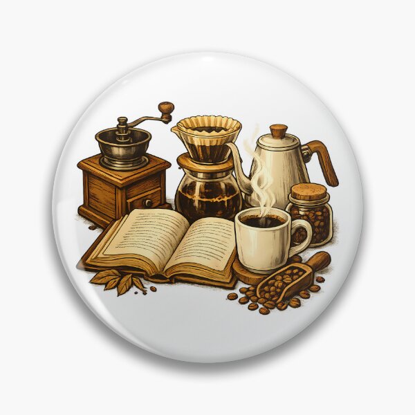 Item preview, Open book next to a specialty coffee designed and sold by Daily Quirk.