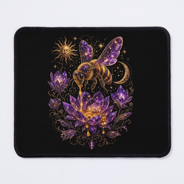 Item preview, Galactic Bee of the Amethyst Garden – Celestial Honey Magic designed and sold by CosmicFlora Studio.