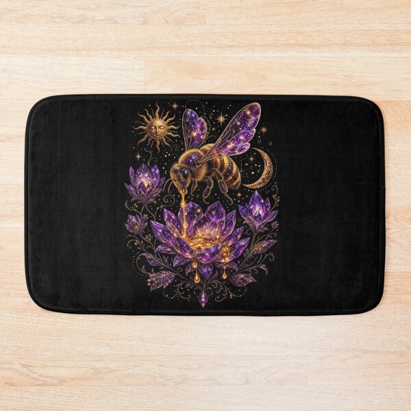 Item preview, Galactic Bee of the Amethyst Garden – Celestial Honey Magic designed and sold by CosmicFlora Studio.
