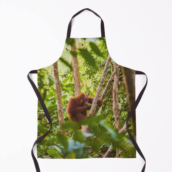 Item preview, Wild Orangutan in Borneo Rainforest Nature Art designed and sold by AuraInkSC.