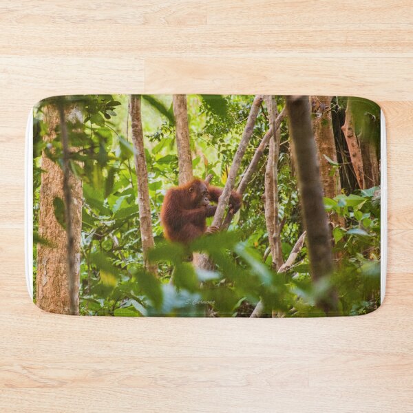 Item preview, Wild Orangutan in Borneo Rainforest Nature Art designed and sold by AuraInkSC.