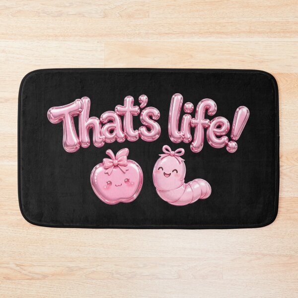 Item preview, That's Life! Pink Chrome Kawaii Apple and Happy Worm - Y2K Coquette Aesthetic designed and sold by Surviving Monday Club.